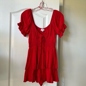 LE LIS Red Romper Size Small